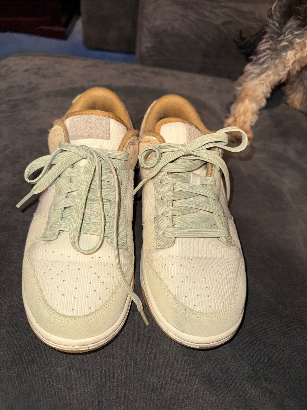 Nike Women's Low-Top Sneakers in Light Sage and Tan